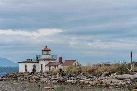 Discovery park lighthouse Stock Photos