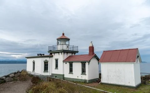 Discovery park lighthouse Stock Photos