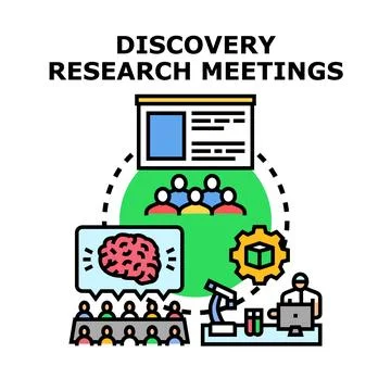 Discovery research meetings concept vector illustration イラスト素材