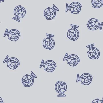 Discovery ship geographical discoveries line vector seamless pattern Stock Illustration
