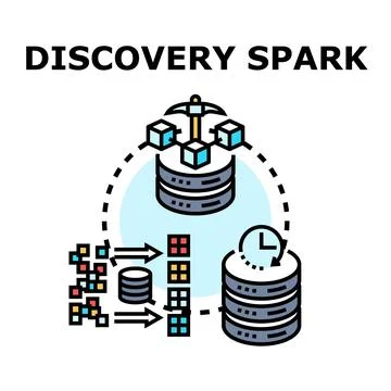 Discovery spark data processing and analysis concept Stock Illustration