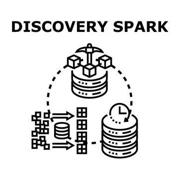 Discovery spark data processing and analysis concept Stock Illustration