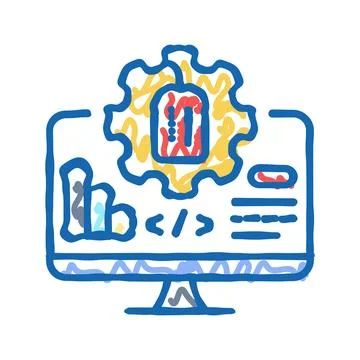 Discovery technical sales engineer icon doodle illustration Stock Illustration