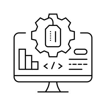 Discovery technical sales engineer line icon vector illustration Illustrazione stock