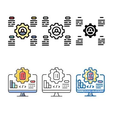 Discovery technical sales engineer multistyle color icon vector Stock Illustration