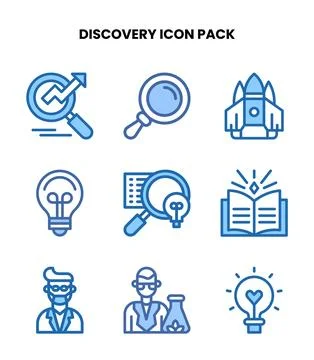 Discovery Two Colour Vector Icons Pack Stock Illustration