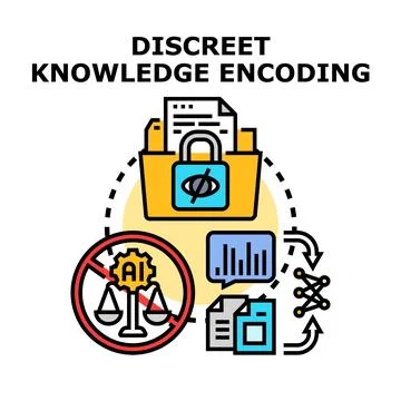 Discreet knowledge encoding concept protecting sensitive data security Stock Illustration
