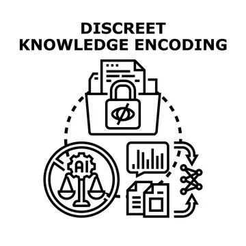 Discreet knowledge encoding concept protecting sensitive data security Stock Illustration