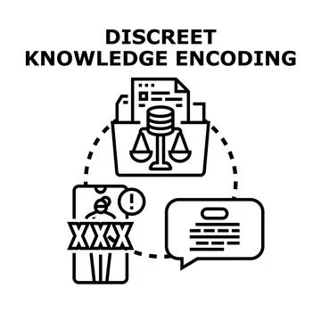 Discreet knowledge encoding security and legal protection Stock Illustration