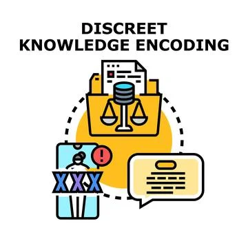 Discreet knowledge encoding security and legal protection Stock Illustration