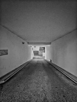 Discreet Walking Corridor With Broad Layout And Unblocked Street Views Stock Photos
