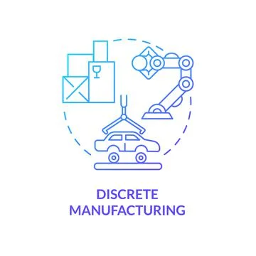 Discrete manufacturing blue gradient concept icon Stock Illustration