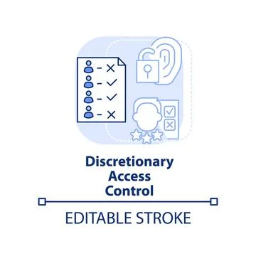 Discretionary access control light blue concept icon Stock Illustration