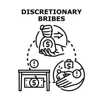 Discretionary bribes concept receiving illegal money scheme Stock Illustration