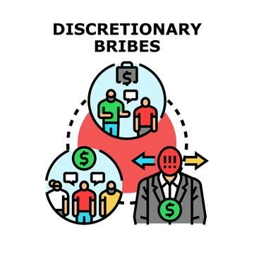 Discretionary bribes illustrating corruption payment scheme Stock Illustration