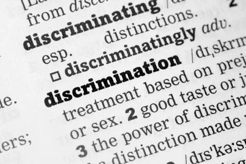 Discrimination  Dictionary Definition Stock Photos