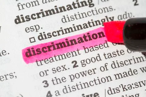 Discrimination  Dictionary Definition Stock Photos