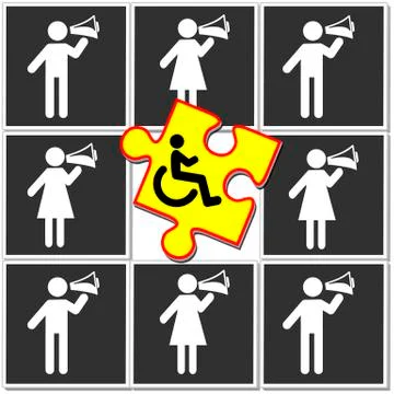 Discrimination of disabilities Stock Illustration
