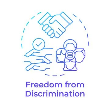 Discrimination freedom blue gradient concept icon Stock Illustration