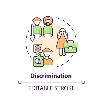 Discrimination multi color concept icon Stock-Illustration