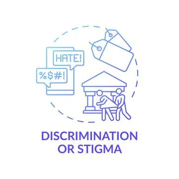 Discrimination or stigma blue gradient concept icon 스톡 일러스트