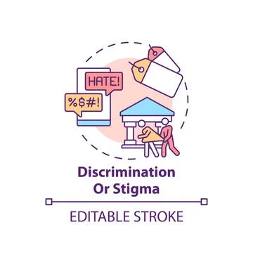 Discrimination or stigma concept icon 스톡 일러스트