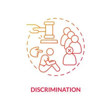 Discrimination red gradient concept icon Stock Illustration