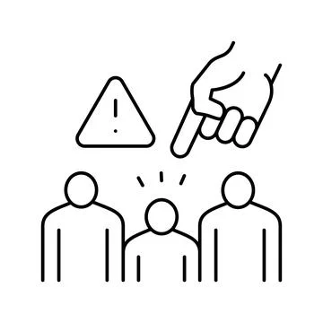 Discrimination social problem line icon vector illustration 스톡 일러스트