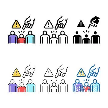 Discrimination social problem range color icon vector Stock Illustration