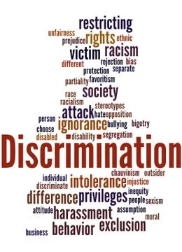 Discrimination, word cloud concept Stock Illustration