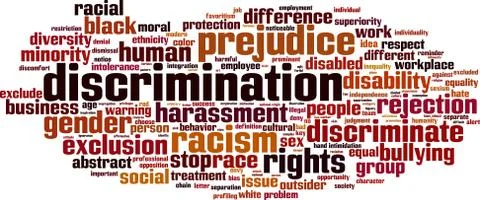 Discrimination word cloud Stock Illustration