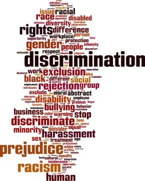 Discrimination word cloud Stock Illustration