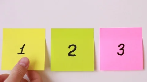 Discrupting stickers with One Two Three Stock Footage 86231921