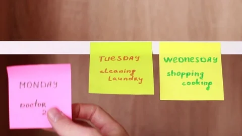 Discrupting stickers with week schedule Video stock 84885304