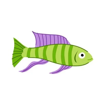 Discus decorative fish cartoon vector illustration Stock Illustration