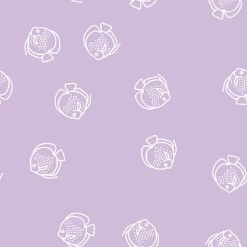 Discus fish line seamless pattern 库存插图