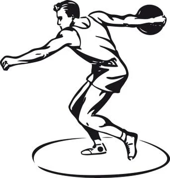 Discus thrower, Retro Vector Illustration Stock Illustration