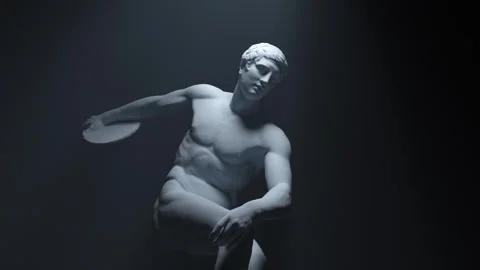 Discus thrower statue Stock Footage 314940208