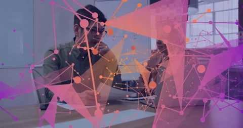 Discussing animation and data visualization, business professionals in school Stock Footage 304840767