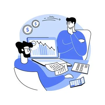 Discussing budget isolated cartoon vector illustrations. Stock Illustration