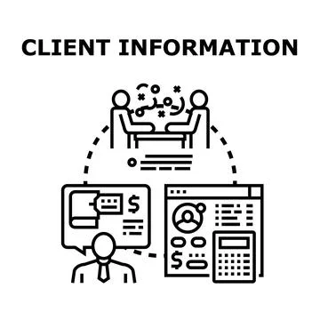 Discussing client information and customer data management 스톡 일러스트