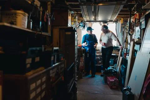 Discussing with the Construction Worker Fotos Stock