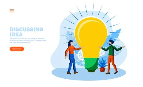 Discussing idea for work vector illustration concept Stock Illustration