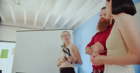 Discussing the new plan while making it Stock Footage 161571917