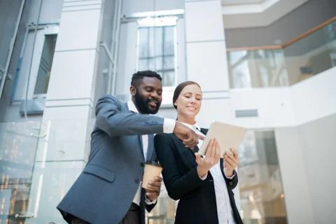 Discussing online project implementation Stock Photos