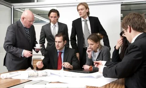 Discussing plans Stock Photos
