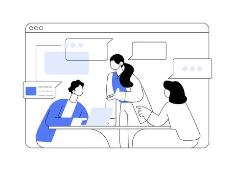 Discussion abstract concept vector illustration. Stock Illustration