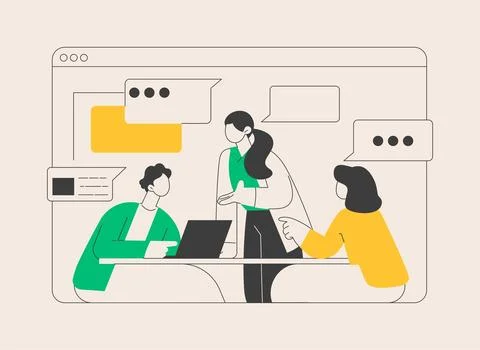 Discussion abstract concept vector illustration. Stock Illustration