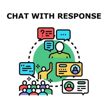 Discussion with audience, getting feedback and response Stock Illustration