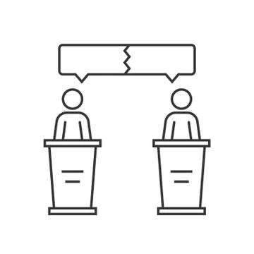 Discussion between two speakers Stock Illustration